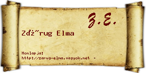 Zárug Elma névjegykártya